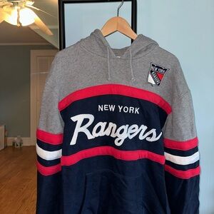 Mitchell & Ness New York Rangers Charcoal Gray Hoodie
